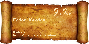 Fodor Kardos névjegykártya